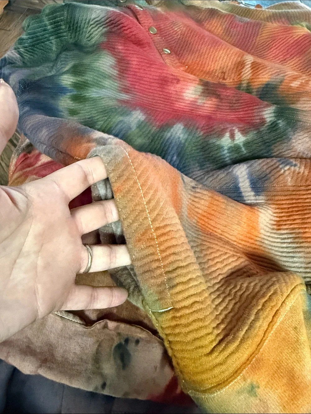 Tie-Dye Funnel Neck Pullover Sweater - Multicolor